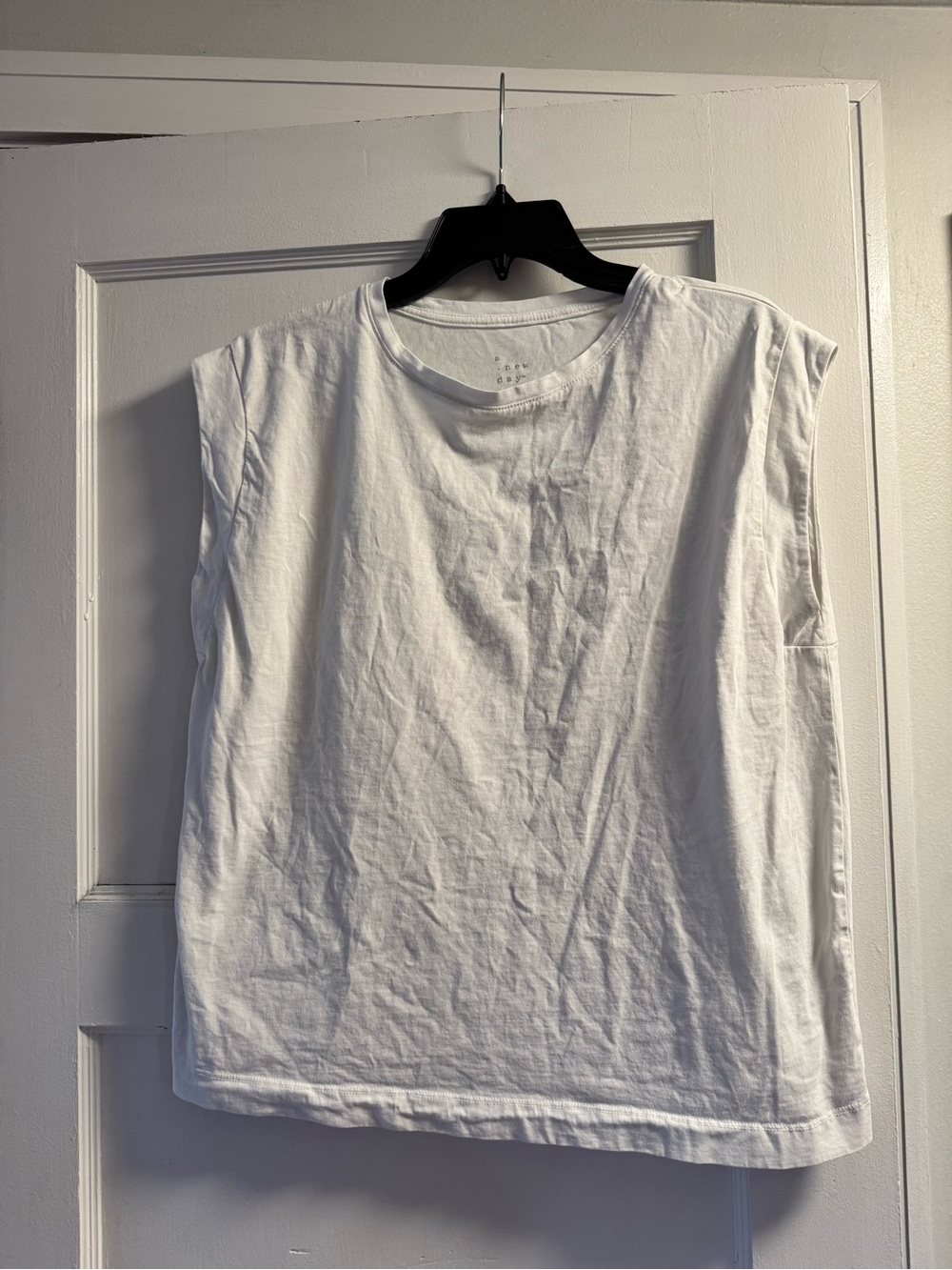 a new day White Muscle Tee with Extended Shoulders